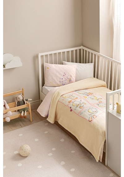 Puffy Tweety Frame Wellsoft Lisanslı Bebek Battaniyesi - Sarı