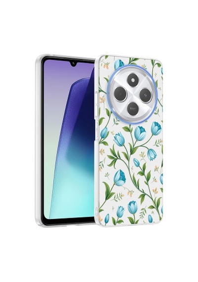 Xiaomi Redmi 14c 4g Kılıf Kamera Korumalı Desenli Zore Klip Kapak Xiaomi Redmi 14c 4g Zore - Mavi Lale