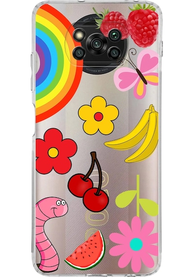 Xiaomi Poco X3 Pro İle Uyumlu 1mm Slim Fit Water Color 5 Baskılı Şeffaf Kılıf Şeffaf
