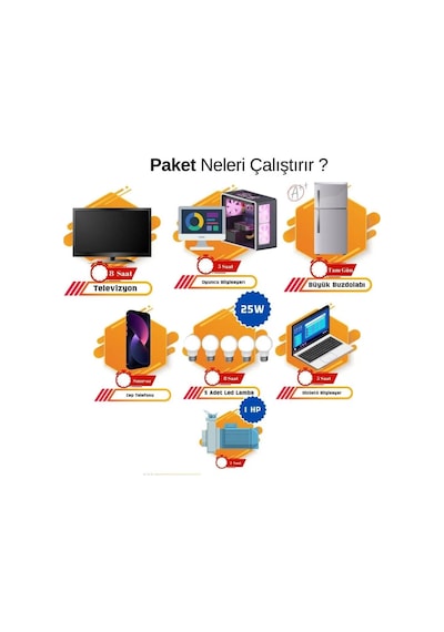 Veratech Solar Enerji Bahçe Evi Paketi 3kva İnverter 1250w Güneş Paneli 300ah Jel Akü