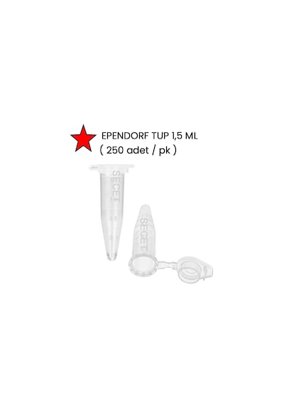 Ependorf Tüp 1,5 Ml, Non Steril 250 Adet / Pk