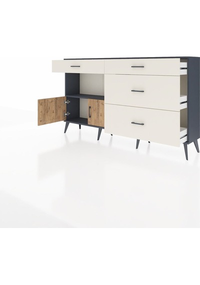 Arges Konsol Tek Raflı 4 Çekmeceli 2 Kapaklı 176x30x99 Antrasit-ç Antrasit-çam/aytaşı Arges Konsol Tek Raflı 4 Çekmeceli 2 Kapaklı 176x30x99 Antrasit-ç Antrasit-çam/aytaşı