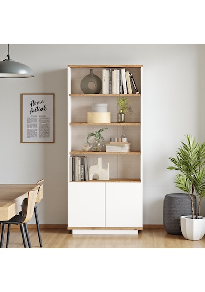 Robin Home Kitaplık 4 Raflı 2 Kapaklı 168cm Çam-beyaz Beyaz