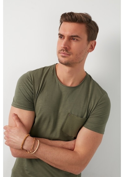 Buratti % 100 Pamuklu Slim Fit Bisiklet Yaka Cepli Erkek T Shirt 5902000 Haki Buratti % 100 Pamuklu Slim Fit Bisiklet Yaka Cepli Erkek T Shirt 5902000 Haki