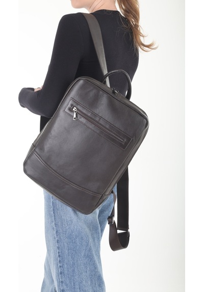 Erzeno Hakiki Deri Laptop & Evrak Çantası - Kahverengi Unisex Laptop Sırt Çantası Kahverengi - 761747751 Kahverengi