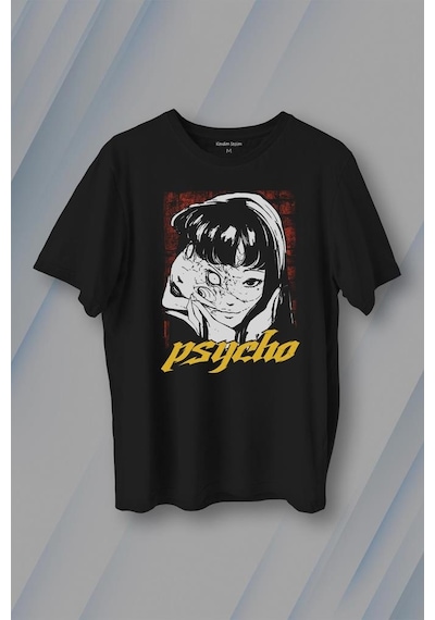 Psyco Manga Gothic Dark Baskılı Tişört Unisex T-shirt 001