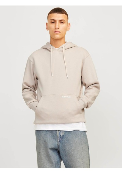 Jack & Jones Erkek Sweatshirt Bej 12256534 Jjelegacy Sweat Hood Noos 25kw21000482 W2100381 Bej