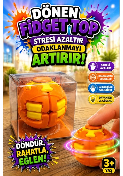 Bas Döndür Stres Topu Oyuncağı Spinball - Turuncu