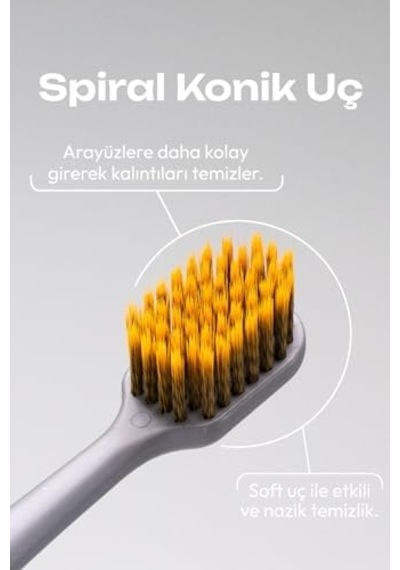 Diş Fırçası Spiral - Gri Açık Ahşap