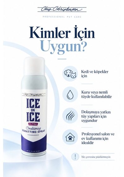Chris Christensen Systems Ice On Ice Ultra Kedi Ve Köpek Kıtık Açıcı Sprey 236 Ml
