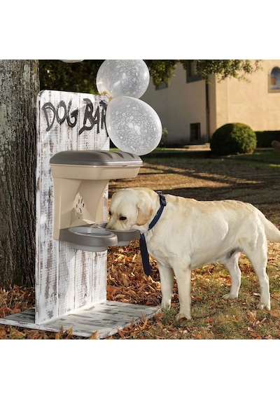 Bama Duvara Asılan Mama Standı Boz Kahverengi 48x27x42h Kedi Köpek Mama Askılığı