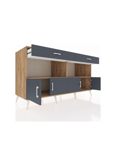 Kronos Konsol 2 Raflı 2 Çekmeceli 4 Kapaklı 176x59x99 Çam-antrasi Çam-antrasit Kronos Konsol 2 Raflı 2 Çekmeceli 4 Kapaklı 176x59x99 Çam-antrasi Çam-antrasit