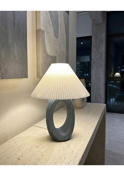 Elana Design Balance Abajur - Bohem Tarzı Abajur Ve Gece Lambası Gri