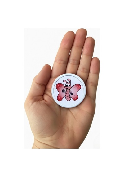 Pembe Kelebek Çocuk Odası Mobilya Kulbu - 55 MM - Abs Plastik Tekli Düğme Dolap ve Çekmece Kulpu Pembe