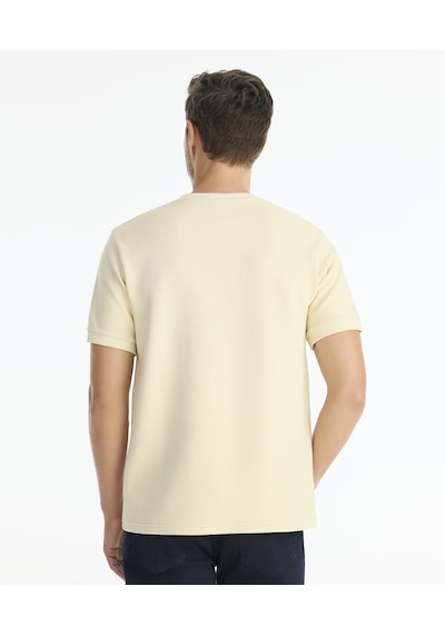 Yargıcı Regular Bisiklet Yaka Kısa Kol T-shirt 25kets9003x 017 Bej