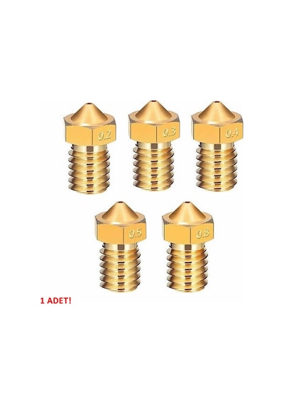 0.4mm x 1.75mm M6 Prinç Nozzle 3D Yazıcı Printer 1.75mm Filament Uyum MK8 CR-10 CR-10S Ender 3