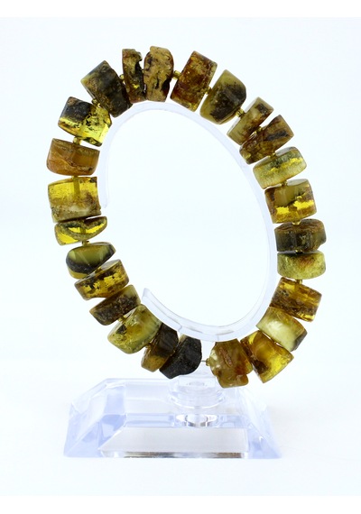 Kehribar Bileklik Amorf Tasarım Ambergold Blk23-138 Çok Renkli