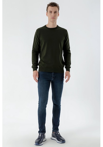 Morven Erkek Haki Basic Bisiklet Yaka Dynamic Fit Rahat Kesim Triko 25kc017001710 Haki
