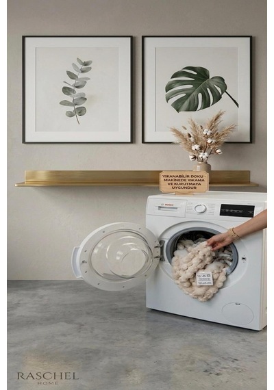 Raschel Home Bubble Peluş Koltuk Örtüsü 165x205 Cm Krem Yıkanabilir Çekyat Örtüsü - Koltuk Örtüsü Krem