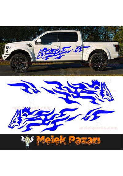 Tribal Kurt Oto Sticker. Sağ Sol Set