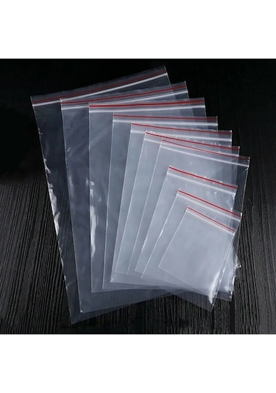 Kilitli Torba 10x12 Cm 100'lü Kilitli Buzdolabı Poşeti Şeffaf Naylon Torba Kilitli Saklama Poşeti