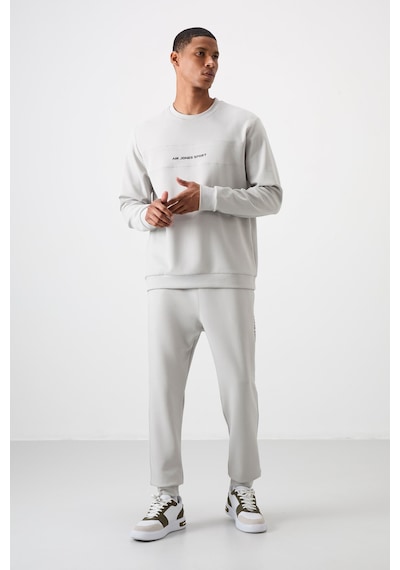 Tommy Life Taş Pamuklu Kalın Yumuşak Dokulu Comfort Fit Baskılı Erkek Eşofman Takım - 85253 Taş Rengi Taş