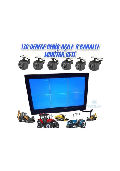 10 İnç 6 Kanallı 170 '' 6 Kameralı Araç Monitörü Twogo Go-6006
