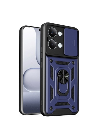 Xiaomi Poco X8 Pro Max Kılıf Magnetik Standlı Kamera Korumalı Zore Sürgülü Vega Kapak Xiaomi Poco X8 Pro Max Zore - Mavi