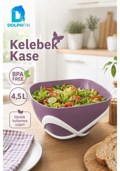 Kelebek Kase 750 Ml Bpa Free Dekoratif Sunum Ve Çerez Kasesi çok renkli
