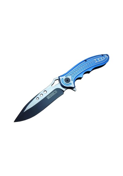 Lanmark T60b Kamp Çakı 20 Cm - Mavi Sap, Otomatik, Kemerlikli