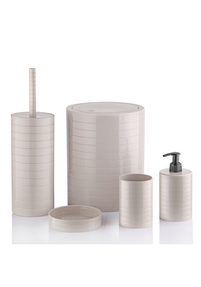 5 Li Lüx Banyo Seti Kullanışlı Sağlam Şık Banyo Seti Krem-ma014