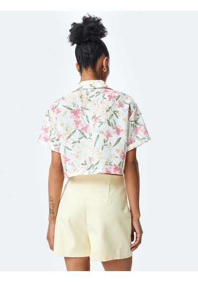 Koton Çiçek Desenli Kısa Kollu Crop Gömlek Pembe Desenli 5sak60188uw Pembe Desenli Koton Çiçek Desenli Kısa Kollu Crop Gömlek Pembe Desenli 5sak60188uw Pembe Desenli