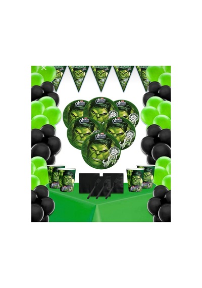 Hulk Marvel Doğum Günü Parti Malzemeleri 8 Kişilik Set Renkli Tüm Yaşlar
