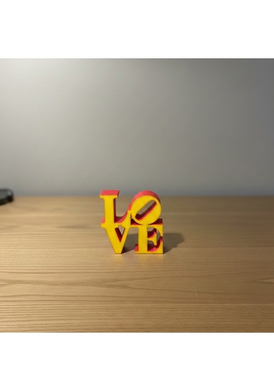 Modern "love" Tipografik Dekoratif Figür Minimalist Pla Masaüstü Aksesuarı Sarı - Kırmızı