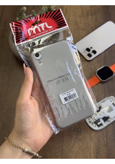 Apple iPhone Xr Uyumlu Süper İnce Mat Ultra Thin Silikon Kılıf Gri