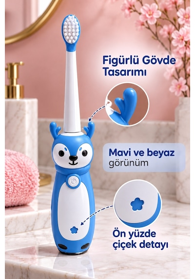 Çocuk Elektrikli Diş Fırçası Mavi Tkndy-bsva4969