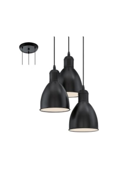 Mylights Retro Üçlü Metal Sarkıt Avize Siyah Içi Beyaz Sarkıt