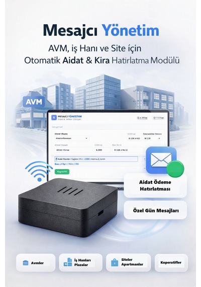 Mesajcı Yönetim Avm, İş Hanı Ve Site İçin Otomatik Aidat & Kira Ödemesi Hatırlatma Modülü