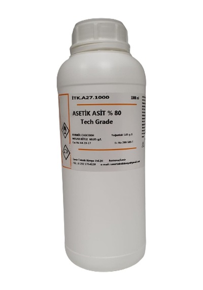 Asetik Asit %80 Tech Grade 1 Litre