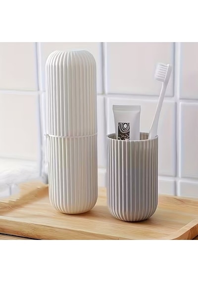 Seyahat Tipi Organizer Universal Taşıma Kabı Diş Fırçası Macunu Seyahat Kutusu 1 Adet Beyaz