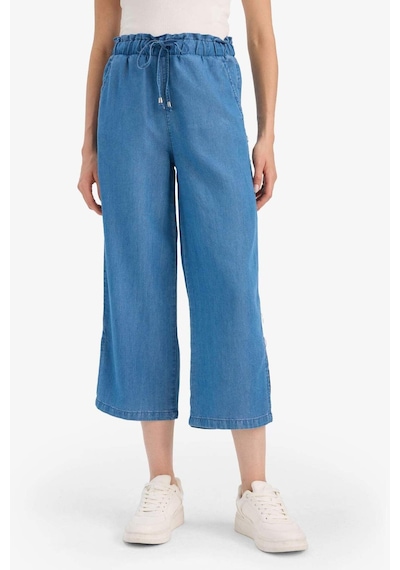Defacto Pull On Culotte Yüksek Esnek Belli Tensel Yıkamalı İnce Jean Pantolon D8241ax25smnm28 Mavi