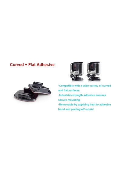 Vvhooy Flat Panel + Curved Adhesive Mounts 3 M Yapışkan Bant İle Sticky Action Kamera İçin Kull