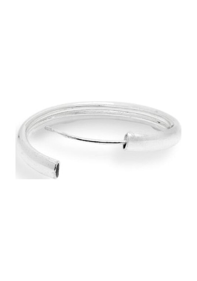 Oya Silver Oval Hatlı Yuvarlak Gümüş Halka Küpe 2.5x2.5cm - 3mm Kalınlık 925 Ayar