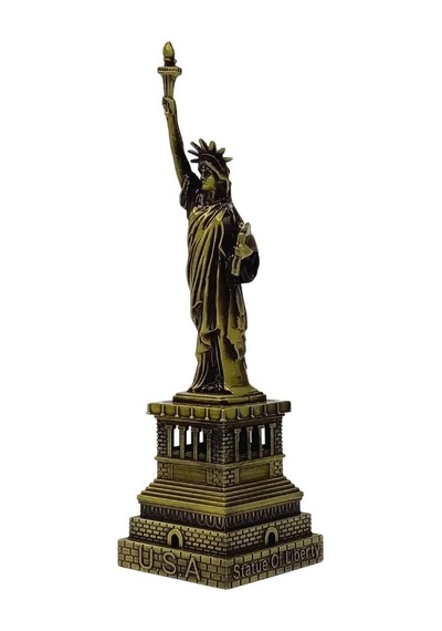 Vintage Metal Usa Özgürlük Heykeli Biblo Antik Bronz 15 Cm