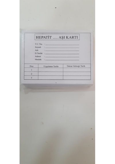 Hepatit Aşı Kartı