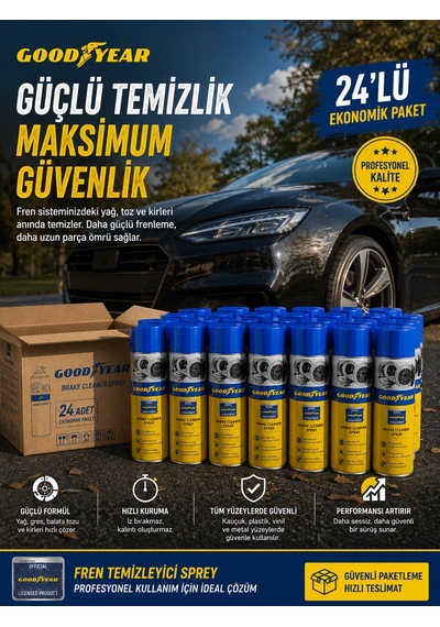 Goodyear 24'lü Set Fren Balata Temizleme Spreyi