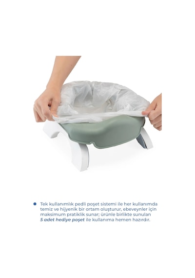 Babyjem Portatif Katlanabilir Lazımlık Soft Yeşil New Color
