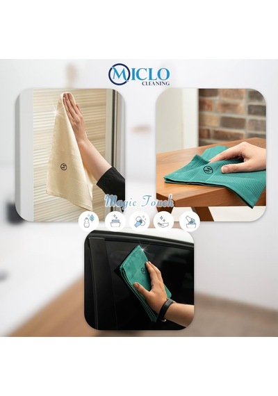 Mikrofiber Temizlik Bezi Sihirli Bez, Cam Bezi Ayna Bezi 4lü Paket Zümrüt Serisi
