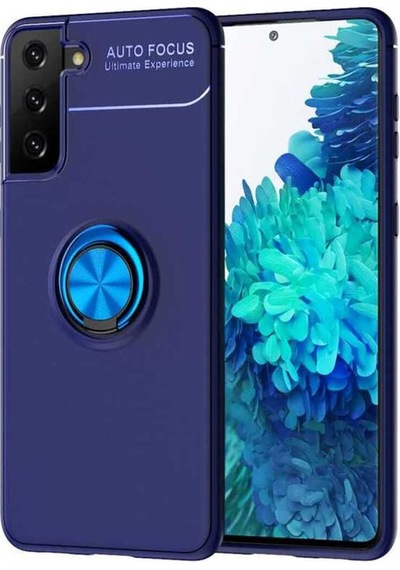 Galaxy S21 Plus Kılıf Zore Ravel Silikon Kapak Siyah-Mavi