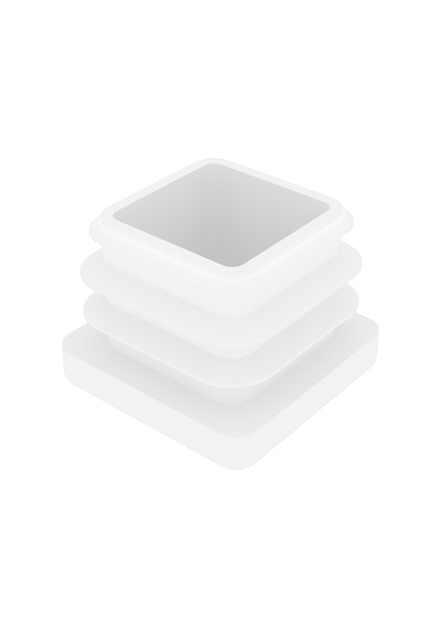 Cateksss 25x25 Mm Profil İçin Kademeli İçe Geçme Profil Tapası, Profil Kapak, Profil Tapa Beyaz - 44 Lü Paket
